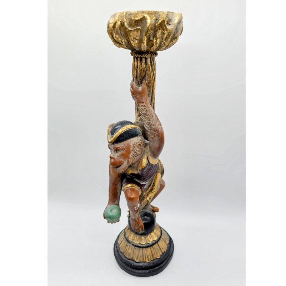 Vintage 18" Pirate Monkey Pillar Candleholder Sterling Industries Tropical